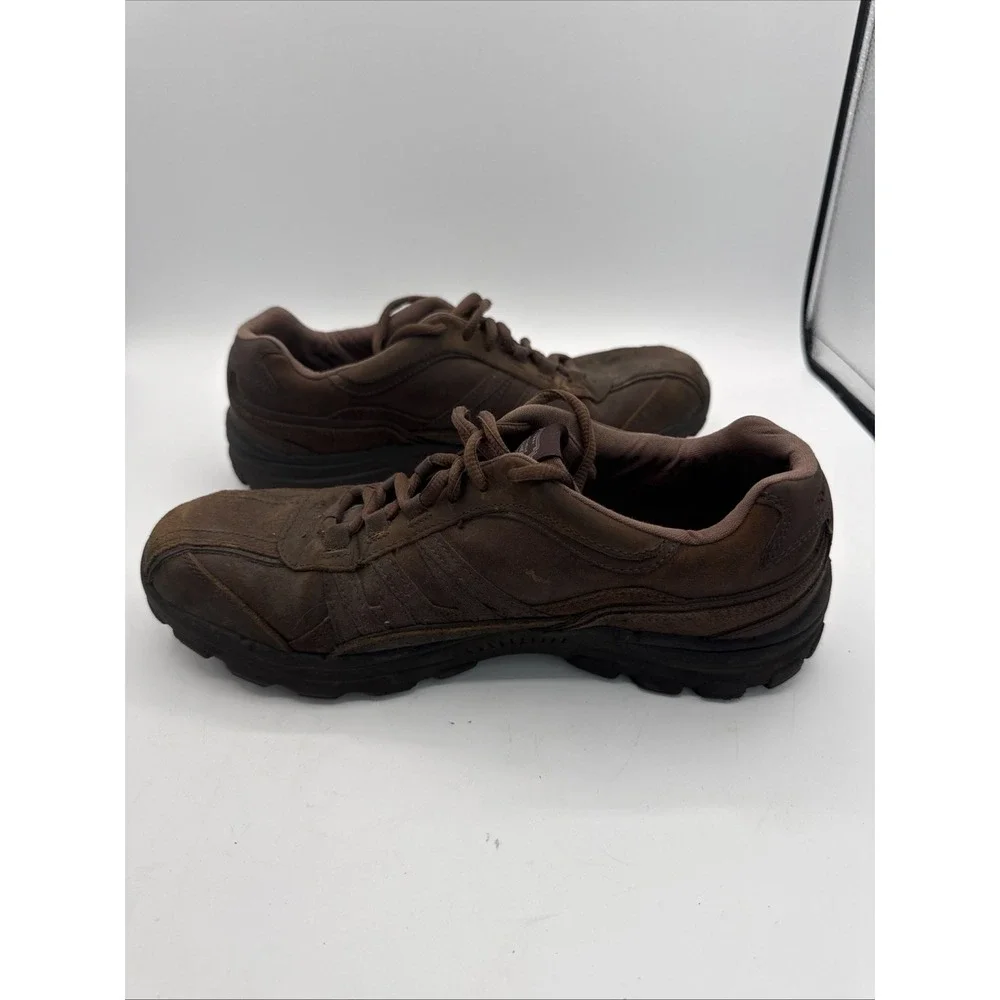 Skechers Relaxed Fit Gel Infused Memory Foam Leather Brown Men's Sz 10